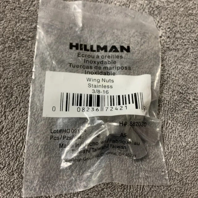 Hillman Wing Nut Stainless Steel 3/8"-16 H#882030 2(pk)