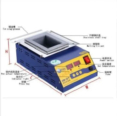 Digital Preheating Soldering Pot / Preheat Station Square Tin Pot 900W CM-150s