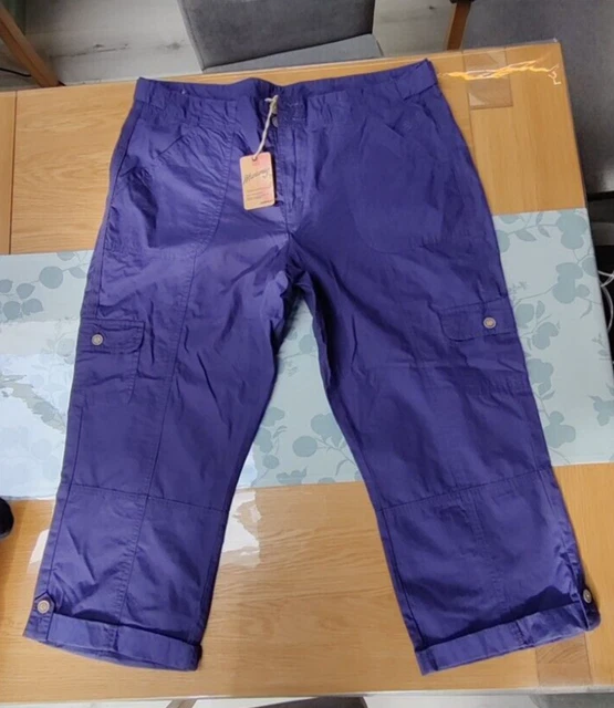 LADIES MANTARAY CROPPED Grey Cotton Cargo Pants Trousers Size 18 9.99 PicClick UK