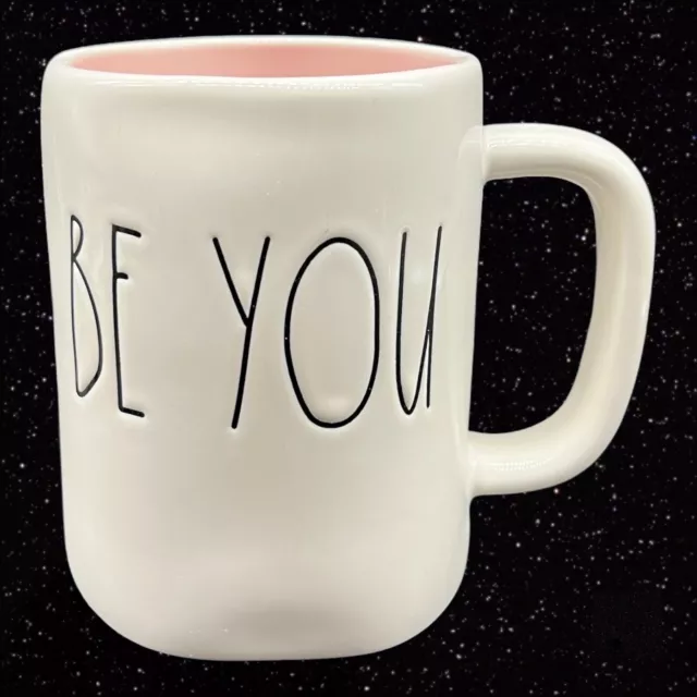 Rae Dunn Artisan Collection for Magenta BE YOU Coffee Tea Mug Cup Pink Inside
