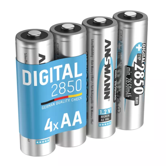 4x ANSMANN Digital NiMH Akku Mignon AA Typ 2850 (min. 2650mAh) HR6 5035092