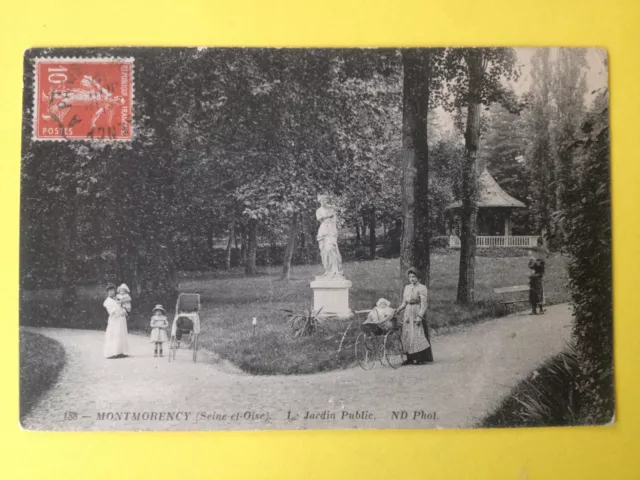 cpa 95 - MONTMORENCY Val d'Oise Le JARDIN PUBLIC Nourrices Poussette