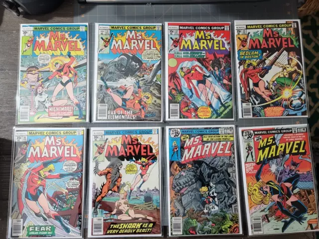Marvel Comics 1977-79 Ms Marvel issues 7,11-15,21 and 22 lot of 8 comics