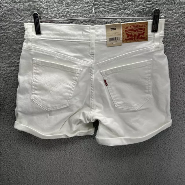 NWT Levis Mid Length Shorts Women's Size 2 W26 White Roll Hem Summer Chino