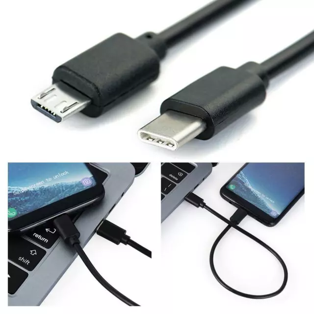 USB-C Type C vers Micro USB Mâle Sync Charge Câble Transfert Données Cordon