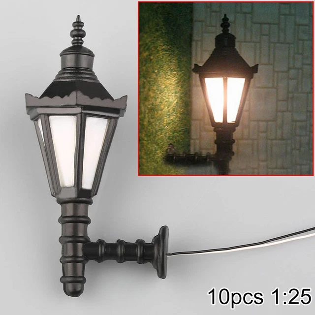 Lot De 10 Lampadaires LED Pour Train Miniature échelle HO/OO - Éclairage Décoratif