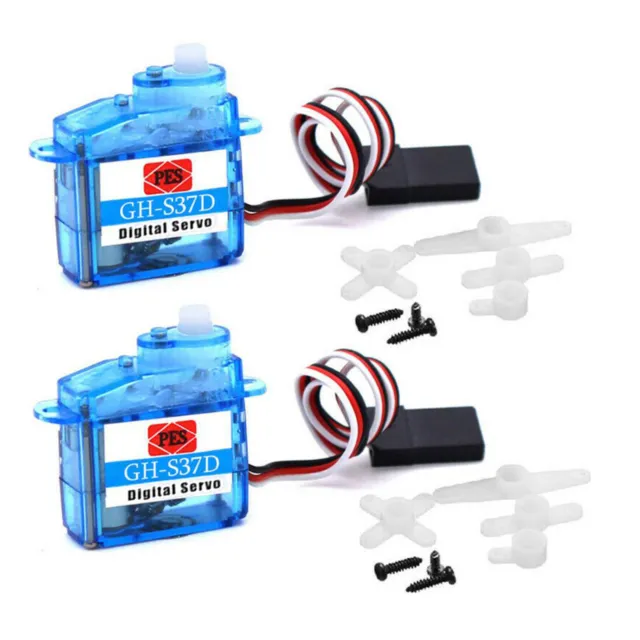 2Pack GH-S37D 3.7g Ultra Micro Digital Coreless Servo For RC Helicopter Boat Car