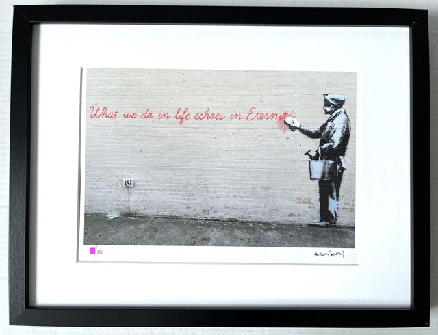 Banksy Original M Arts Edition Lithographie Signée Numérotée /150 + CADRE INCLUS