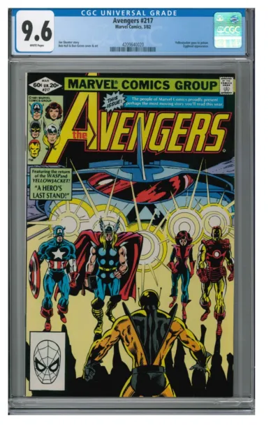 Avengers #217 (1982) Bronze Age Marvel CGC 9.6 White Pages L093