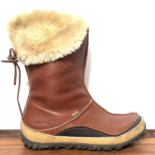 gravid Sig til side bjælke MERRELL OSLO WATERPROOF Brown Leather Fur Lined Winter Warm Boots UK 5 US  7.5 38 £69.99 - PicClick UK
