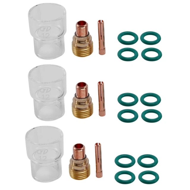 21 pezzi/set NO. Kit guscio 12 vetro stubby pinze di serraggio corpo lente a gas X4T9