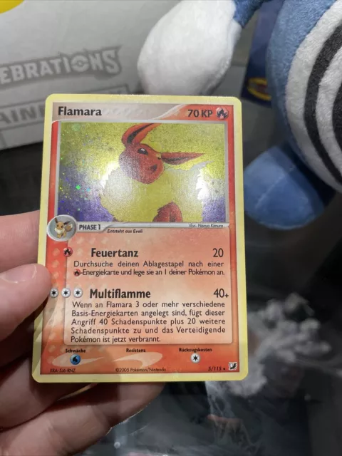 Pokemon Karte Flareon 5/115 - Verborgene Mächte Holo Englisch Near Mint Flamara