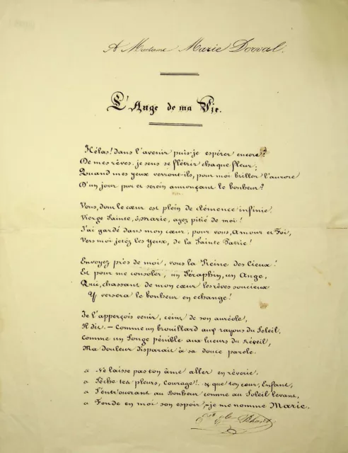 ✒ POEME A.S Emile PEHANT poète - poème dédié à Marie DORVAL