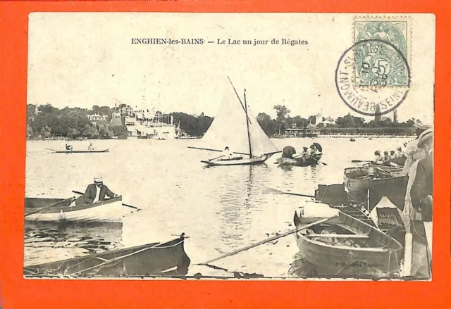 "Enghien-Les-Bains (95) Cpa ""Regates On The Lake"