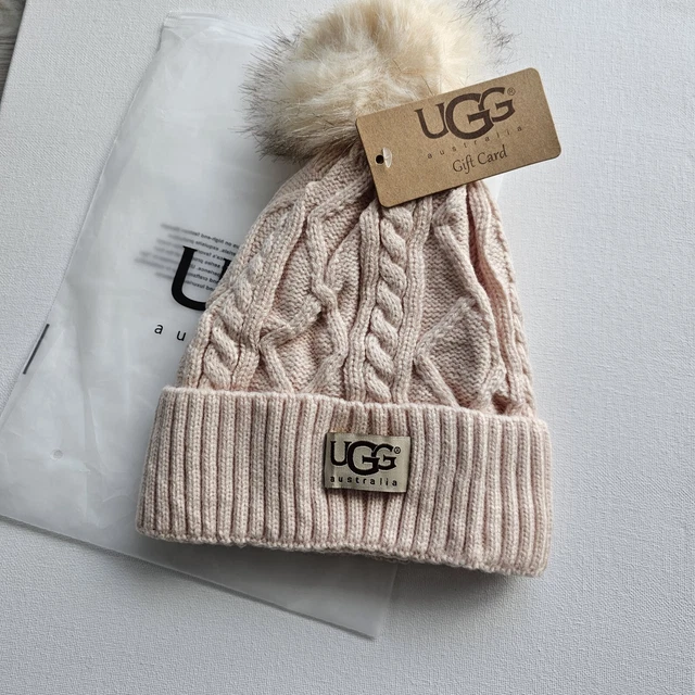 NWT Cute Ugg Australia Knit Winter Hat beanie New - PEACH Christmas Gift