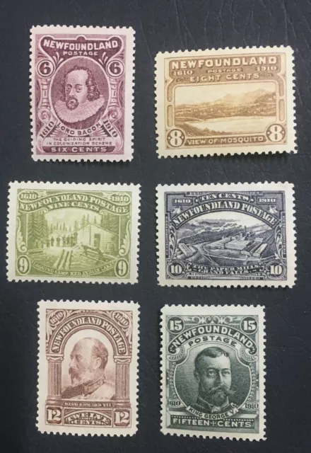 Momen: Newfoundland Sg #111-116 P14 1911 Mint Og H Lot #60582