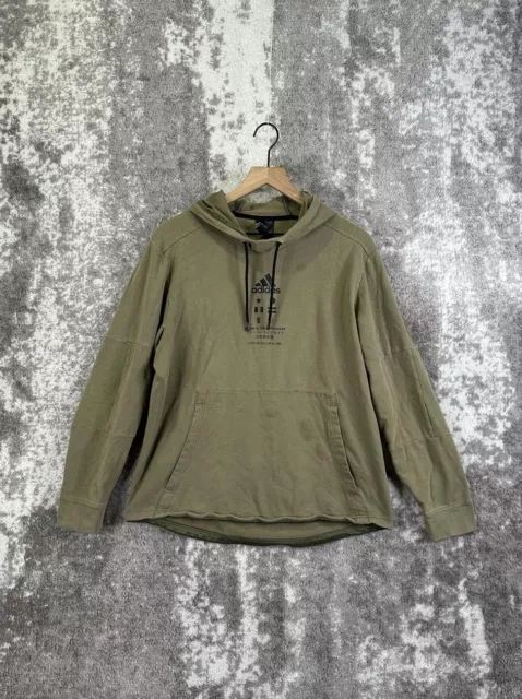 ADIDAS HOODIE LARGE Men’s Olive Green Climawear Pullover Sweater $5.99 ...