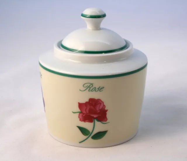 Guy Degrenne – Fleurs a Fleurs – Sugar Bowl Glazed Porcelain 90mm Four Flowers