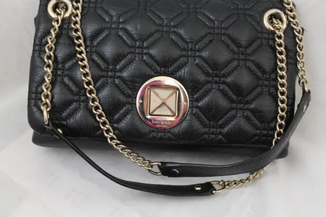 Kate Spade Black Leather Quilted Astor Court Elena Shoulder Bag