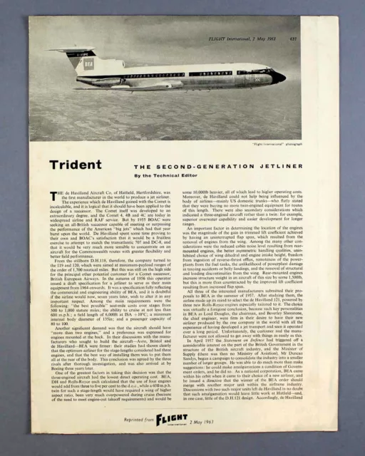 Trident Vintage 1963 Manufacturers Sales Brochure Cutaway