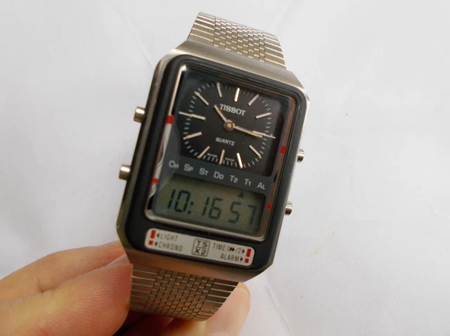 VINTAGE RARE TISSOT ana digi TSX2 F 1 chronograph NOS Serviced