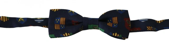 Nœud Papillon Réglable Dolce & Gabbana - Bleu à Motifs - 100% Soie - Fabriqué En Italie - Neuf Avec étiquettes