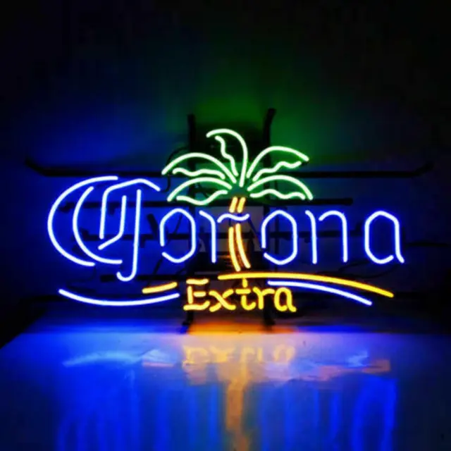 19"x15"Corona Extra Neon Sign Light Tiki Bar Pub Wall Decor Visual Artwork Decor