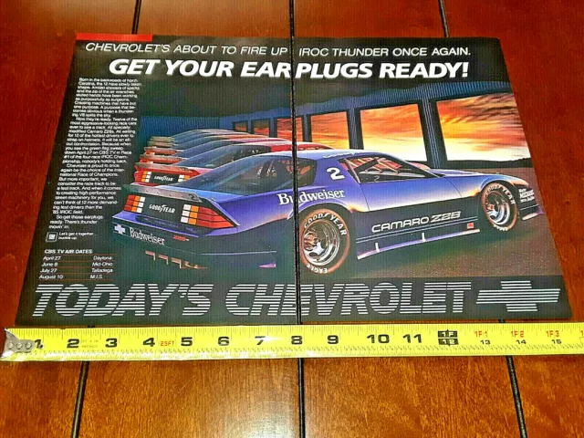 1985 Camaro Iroc Z28  Original 2 Page Ad