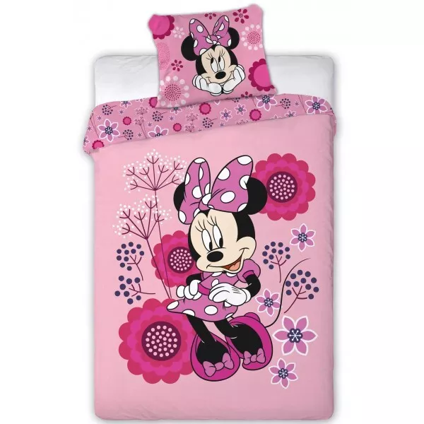 Minnie Mouse Flowers - Parure de Lit Enfant - Housse de Couette