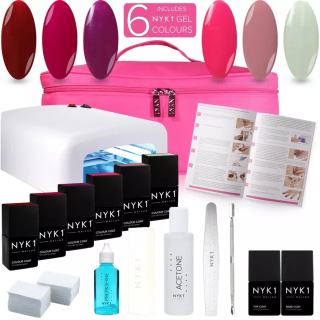 LED UV Gel Ongles Vernis Starter Noël Ensemble Cadeau Kit Avec 6 Coloris &