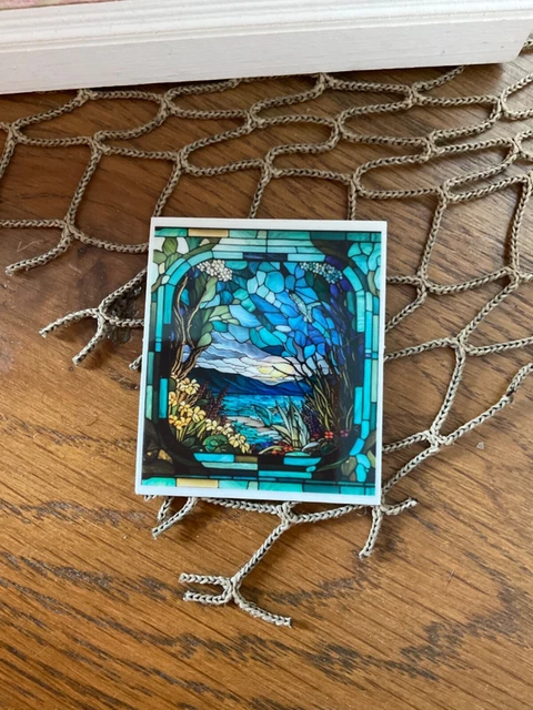 Coastal Waters  Dollhouse Miniature  Stained Glass Window  film 2