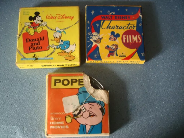 8mm Walt Disney Movie Bundle Donald & Pluto / Character / Popeye