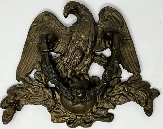 LARGE Antique Brass Bronze Federal Eagle Door Knocker -10” x 8”