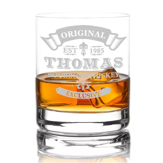 Stölzle Whiskyglas mit Wuschmotiv Gravur - bourbon scotch whiskey glass geschenk