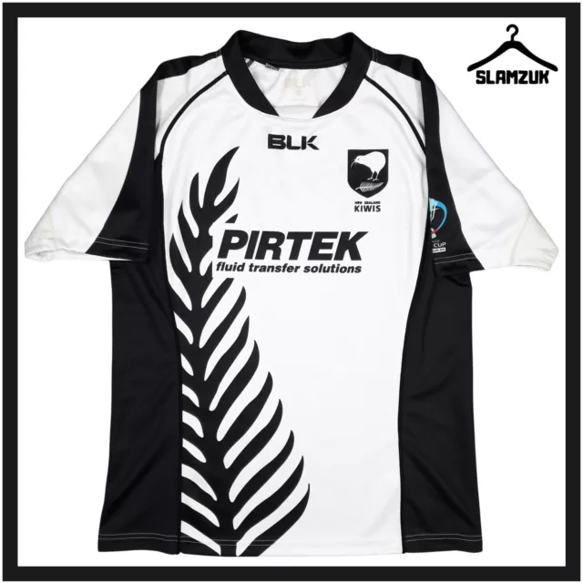 New Zealand Kiwis Rugby League Shirt BLK Large World Cup Kit Jersey 2013 C43