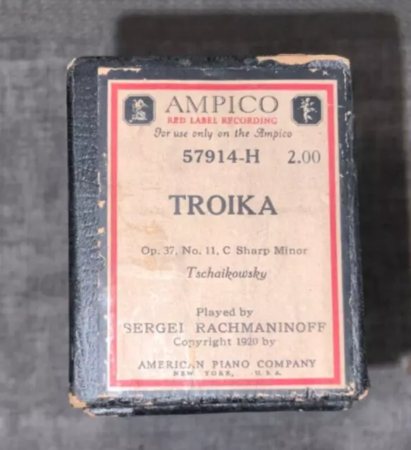 Vintage Ampico Piano Roll 57914-H  Op. 37, No. 11 Troika Sergei Rachmanioff