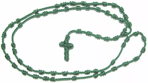 Corda Cavo Verde Annodato Rosari Collana Cattolica Regalo
