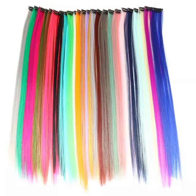 22'' Faits Saillants Arc-en-Ciel Couleurs Clip En Cheveux Mèches Extensions.