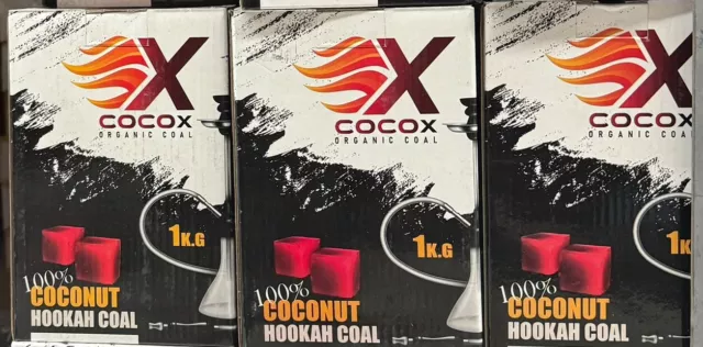 CoCoX Organic Coconut Hookah Charcoal 216 cubes/3Kgs Shisha Charcoal/NoOdor