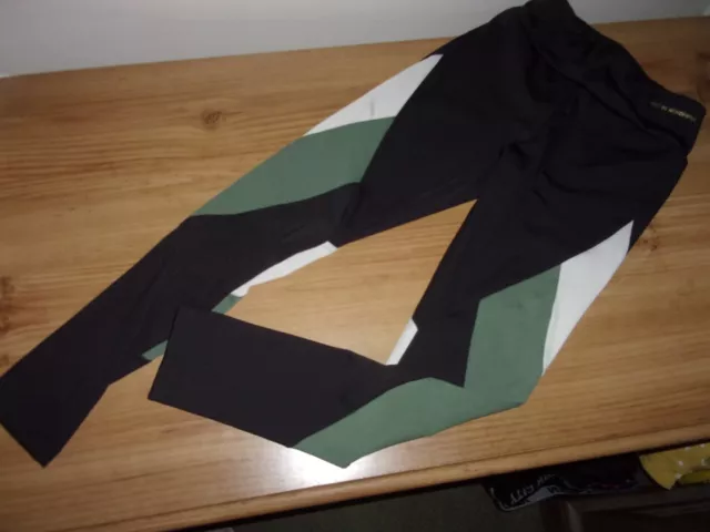 H&M - Girl's Fitness Leggings - Activewear - Black/White/Khaki - Age 9-10 Years