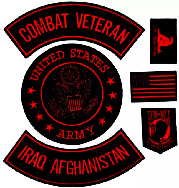 US ARMY SEAL Combat Veteran Iraq Afghanistan Military Motorcycle Vest 6 ...