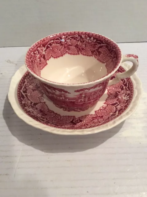 Vintage Mason's Red "Vista" English Ironstone Cup & Saucer