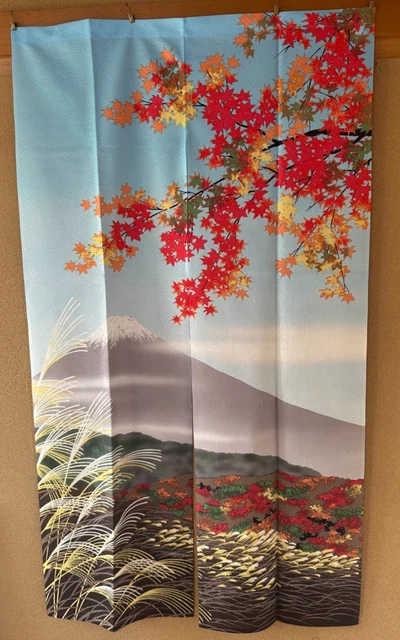 6 Panneaux Japonais Noren - Motif Chat Chanceux - Rideau Suspendu 210x43 Cm - Coton - Prêt à Accrocher