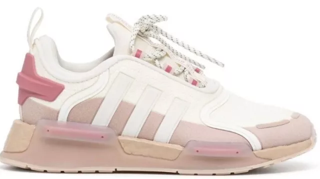 ADIDAS ORIGINALS Men’s NMD V3 TRAINERS IN OFF WHITE AND PINK, UK 8, RRP: £99