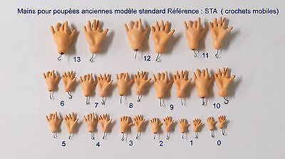 Mains standard pour  poupées anciennes " STA 5 " Antique doll hands Standard 