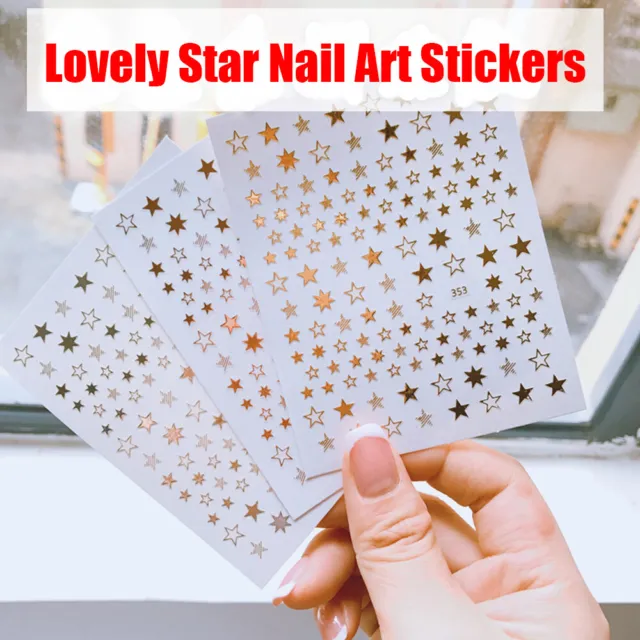 Self-Adhesive DIY Lovely Stars Nail Stickers Gold/Silver/Rose Gold Geometry