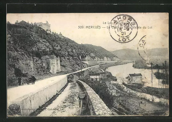 CPA Mercues, Le Chateau et la Vallee du Lot 1921