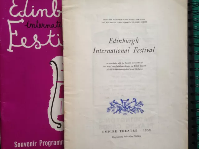 EDINBURGH FESTIVAL BROCHURE 1965 + EMPIRE 1959 LES BALLETS BABILEE programme