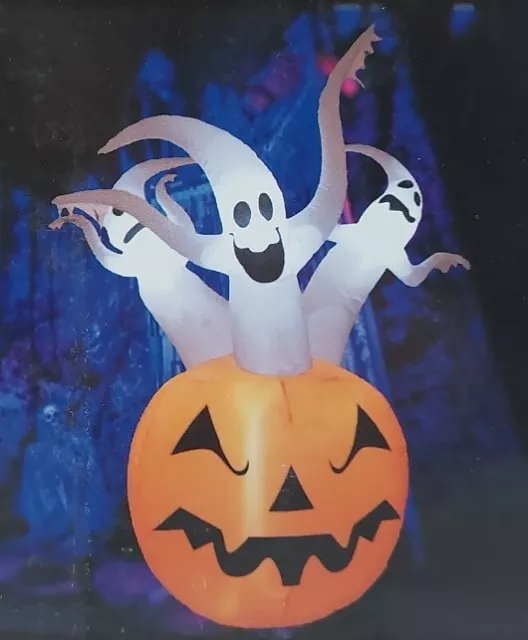 Halloween Inflatable Light Up Ghosts Pumpkin/Jack-O-Lantern 6Ft Yard Decoration