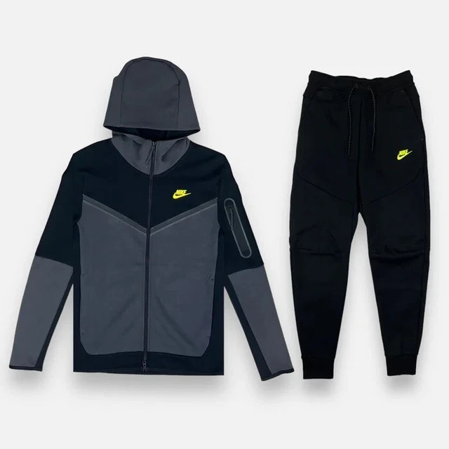 Nike Tech pile nero/antracite/volt taglia grande nuovo limitato set raro